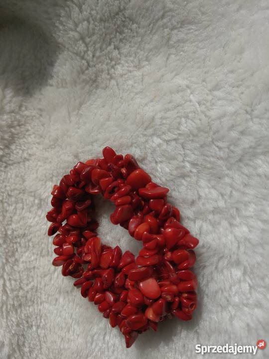 Biżuteria z kamieni KORAL obróżka bransoletka Częstochowa