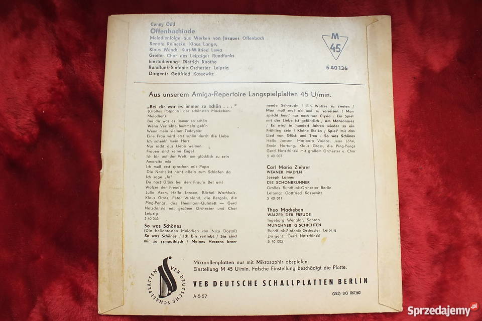 Płyta winylowa szelakowa Jacques Offenbach Żary