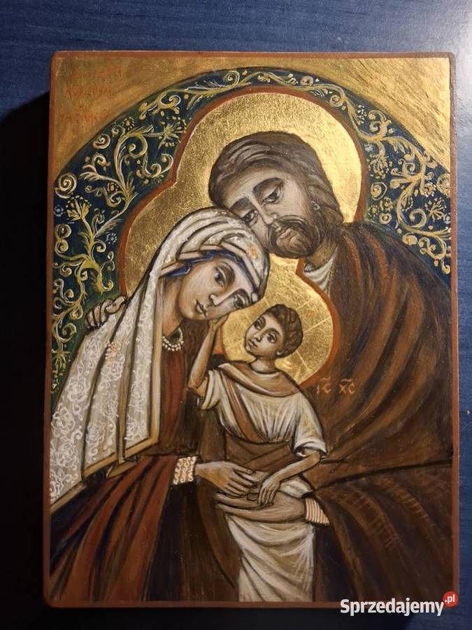 Ikona Trójcy Świętej pisana na desce lipowej