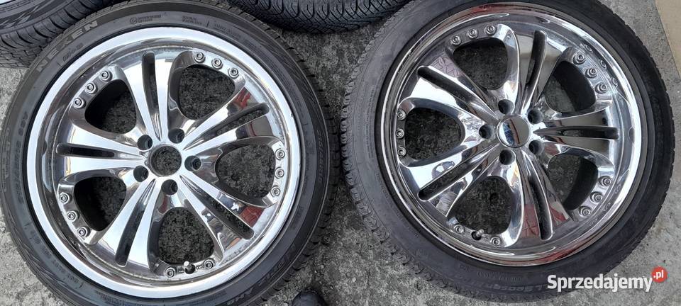 Felgi Chromowane 5x100 18 z rantem z oponami Kwidzyn