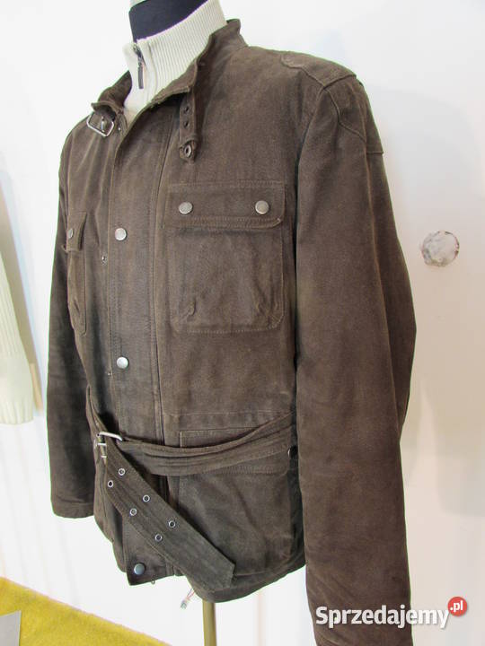 KURTKA SKÓRZANA MĘSKA ZAMSZOWA F GRANT Rozmiar L Biała