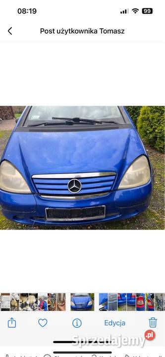 Mercedes A Klasa 14 wszystkie części osobowe