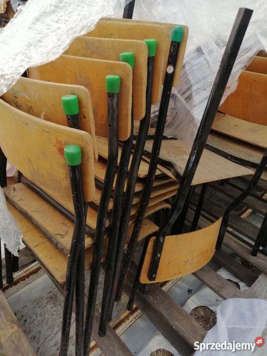 Krzesła PRL szkolne tanio Pleszew sprzedam