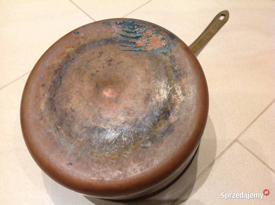 Stary Rondel Miedziany sygnowany Wyposażenie wnętrz Nowa Sól