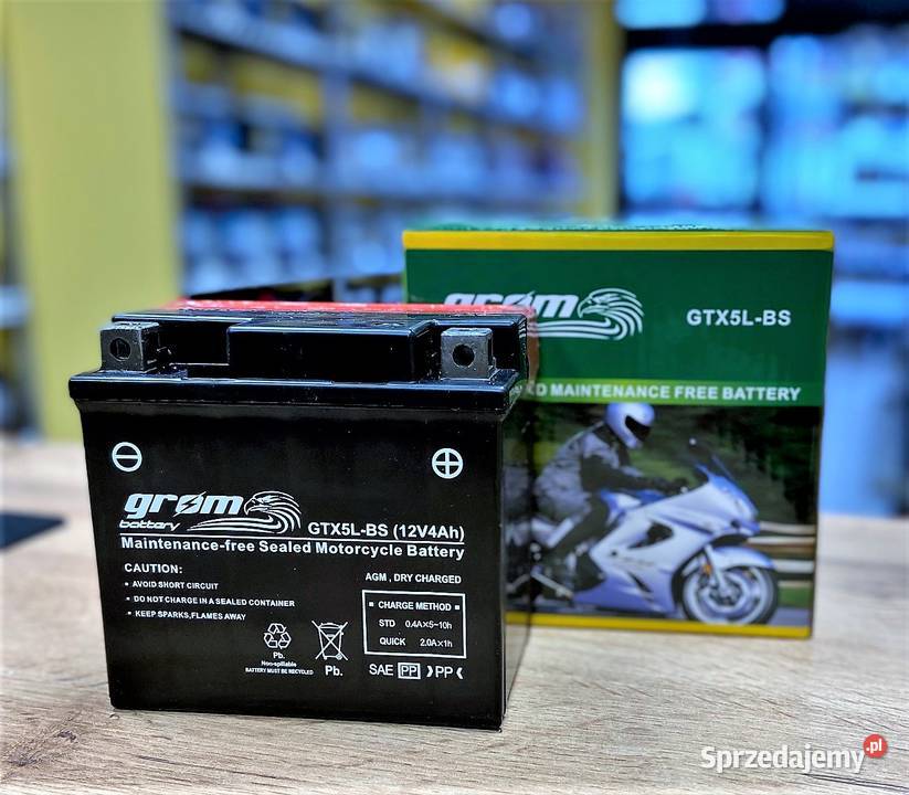 Akumulator motocyklowy GROM GTX5LBS 12V 4Ah 80A Rybnik