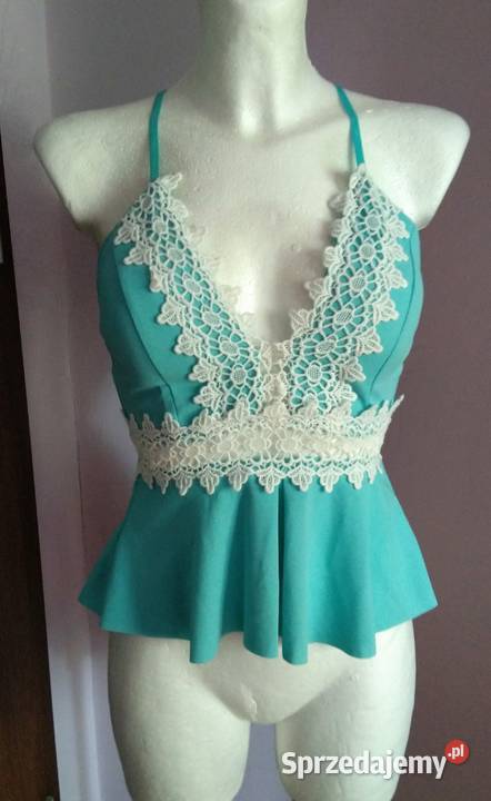 Nowa Turkusowa miętowa bluzka letni top na Krosno