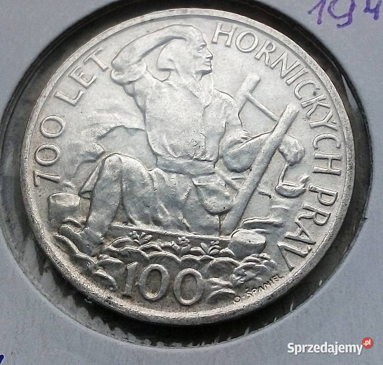 CZECHOSŁOWACJA 100 KORON 1949 r SREBRO 0500 Legionowo sprzedam
