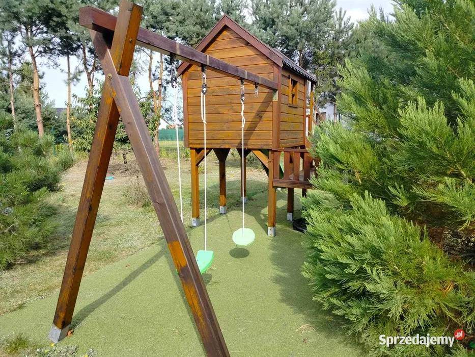 duży domek drewniany dzieci stan powiększony Chrząstawa Mała