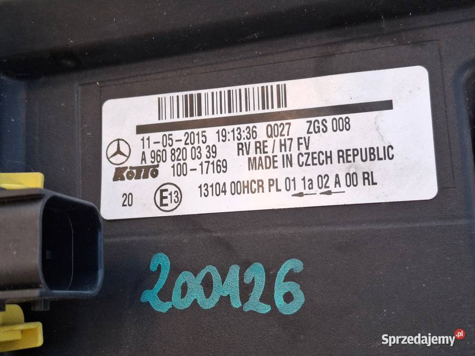 MERCEDES ACTROS MP4 REFLEKTOR PRAWY H7 LAMPA lubuskie Bieleń