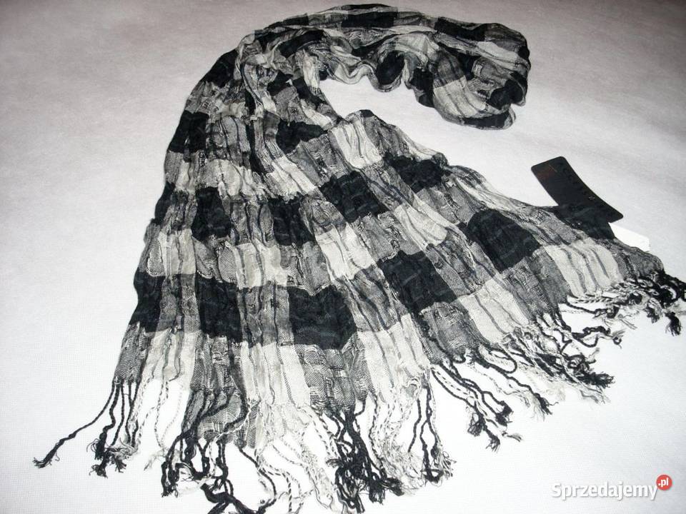 Szal Czarno Szary YORKER nowy Jesień