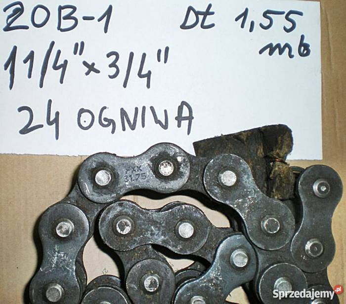 Łańcuch rolkowy dwurzędowy 20 B1 1 14 x 34 Ostrów Wielkopolski