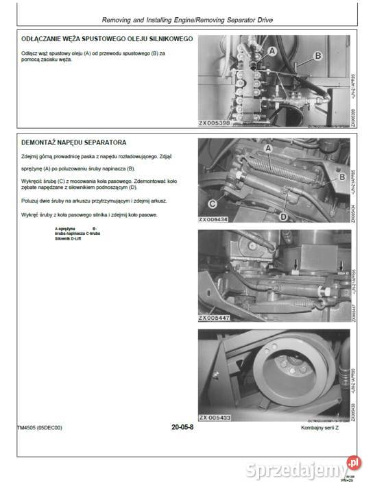 Instrukcja NAPRAW Kombajn John Deere 2054 2056 Gdańsk