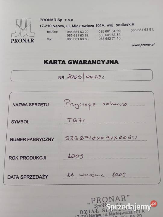 Przyczepa Pronar ciągnik Farmtrac kombajn Anna Stalowa Wola sprzedam