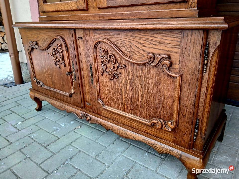 Stylowa Witryna dębowa salonowa perła Transport Kamienna Góra