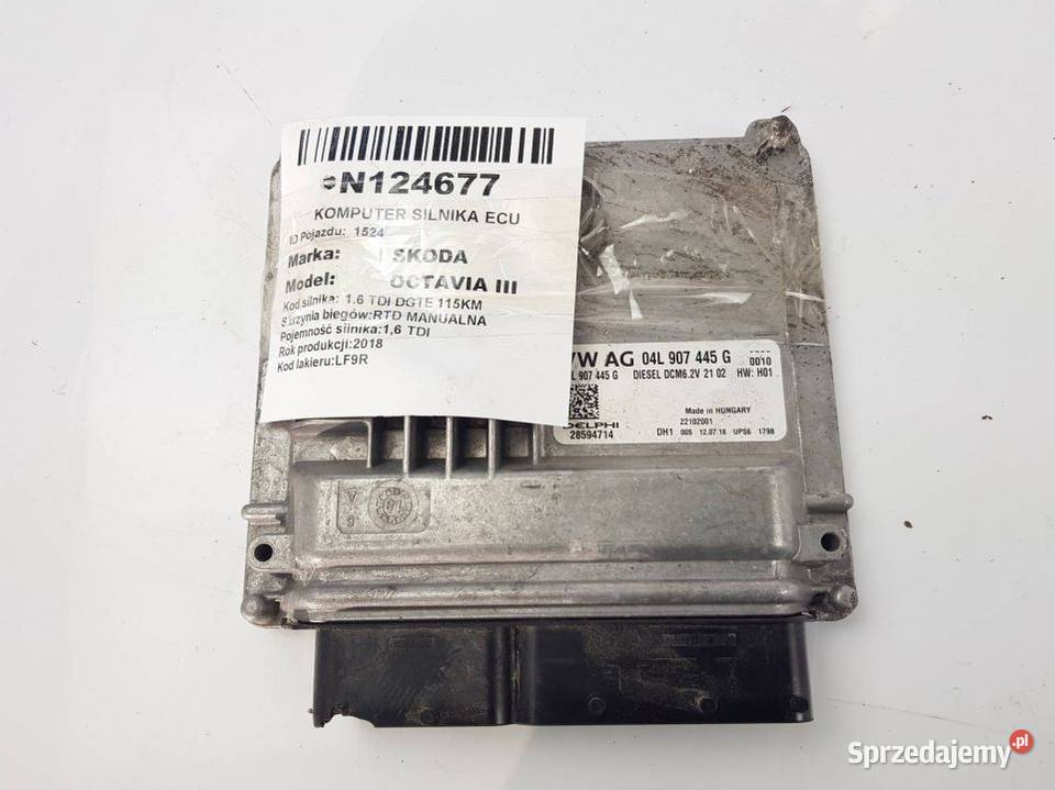 KOMPUTER SILNIKA ECU 04L907445G OCTAVIA III Pozostałe