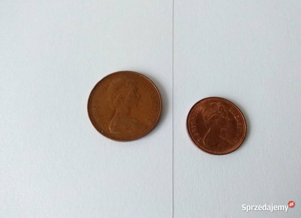 One Penny 1 1971r Pence 2 1971r Elizabeth II Numizmatyka Radom