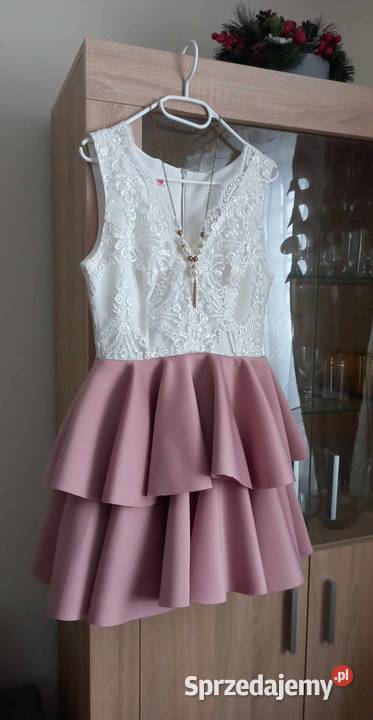 Elegancka sukienka damska M Z falbankami  Zamość