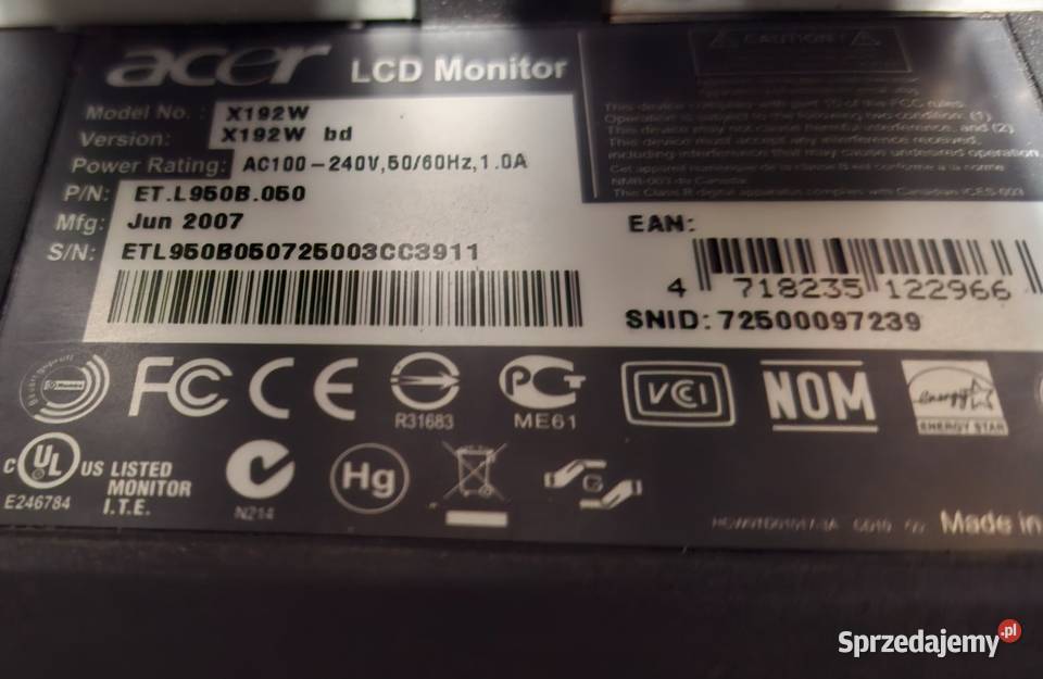 Tanie monitory LCD do komputera 15 I 19 Wadowice sprzedam