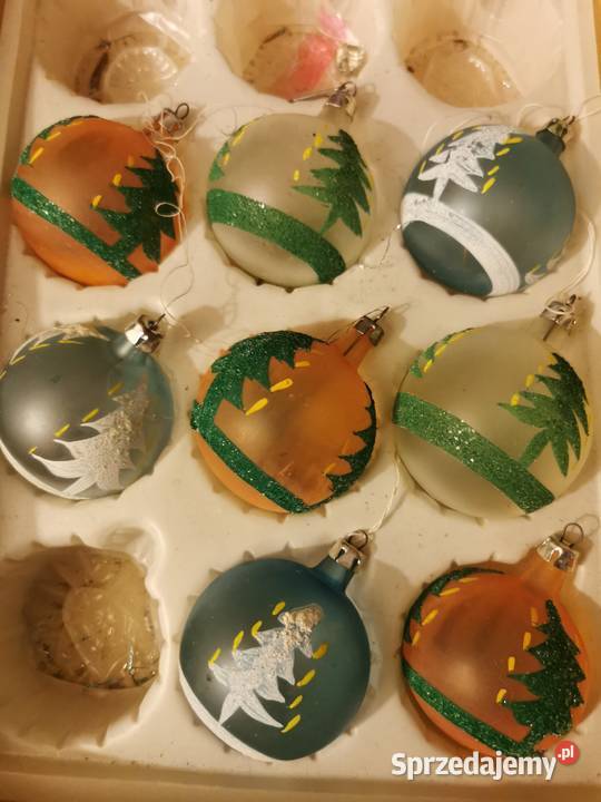 Bombki PRL różne kolory 8 sztuk pomorskie Lębork