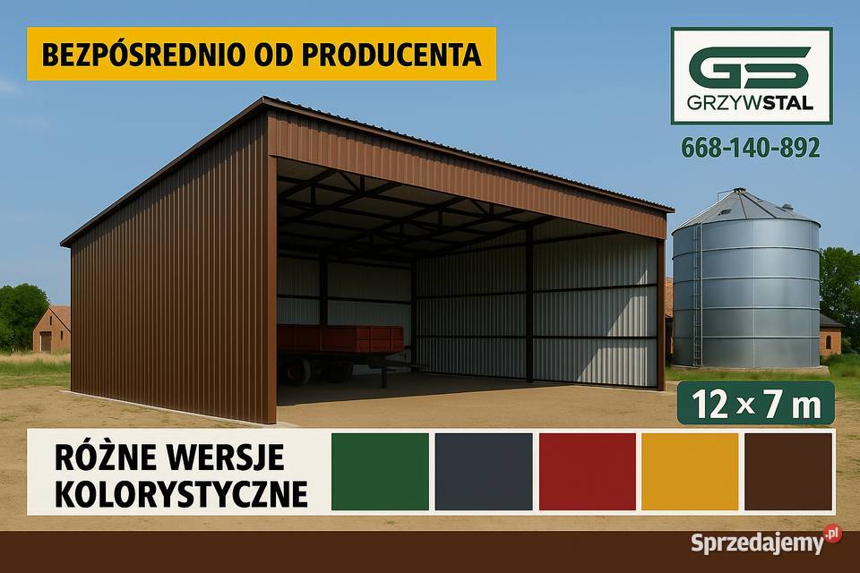 Ocynk Garaż Blaszany Wiata na Maszyny Magazyn 84m2 Maków Mazowiecki
