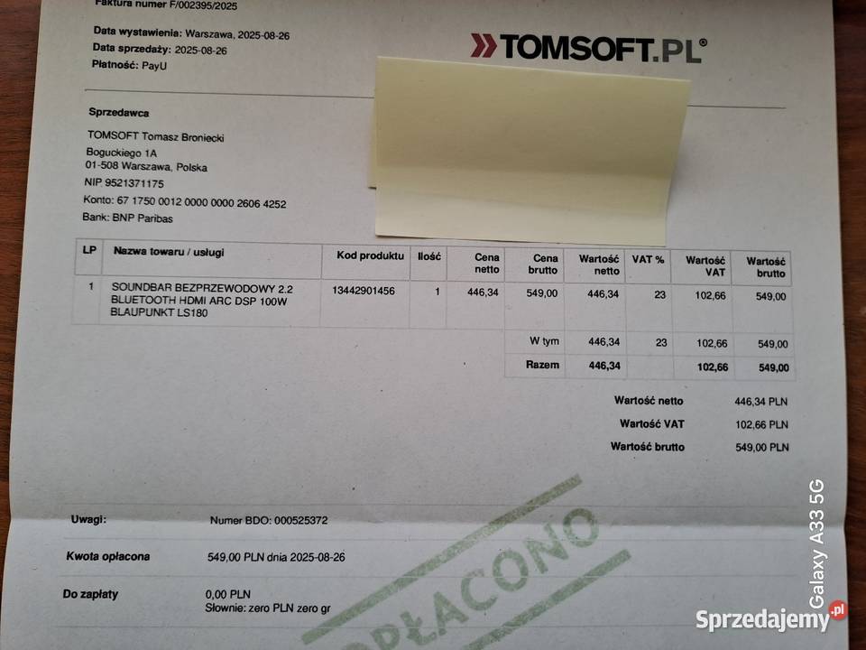 Soundbar 22 Blaupunkt LS180 100W Gwarzncja Nysa