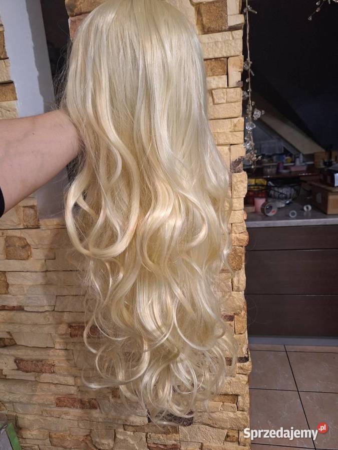 Peruka blond kręcone włosy długie Nowa Kalisz
