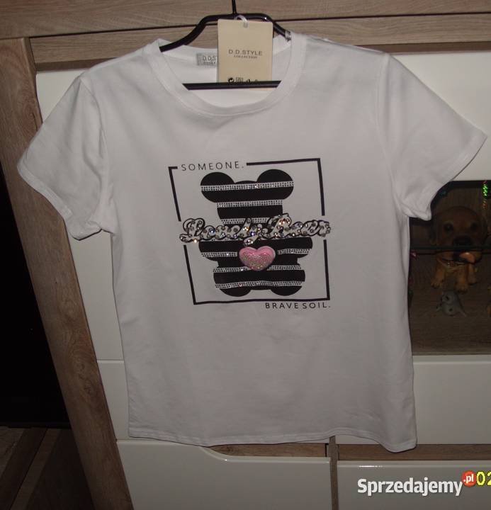 TSHIRT miś cyrkonie Serduszko 3DNOWY r SM Rawicz