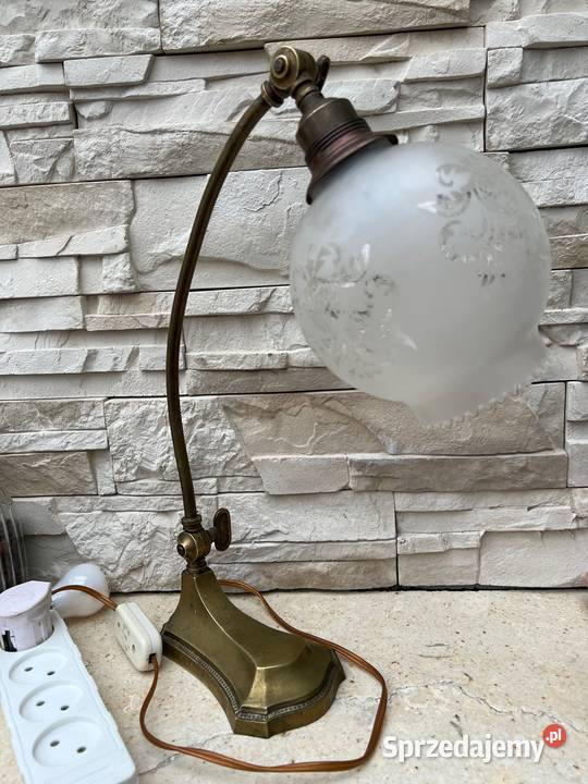 Antyk lampka z brązu XIX w ruchoma i sprawna dolnośląskie Bystrzyca Kłodzka
