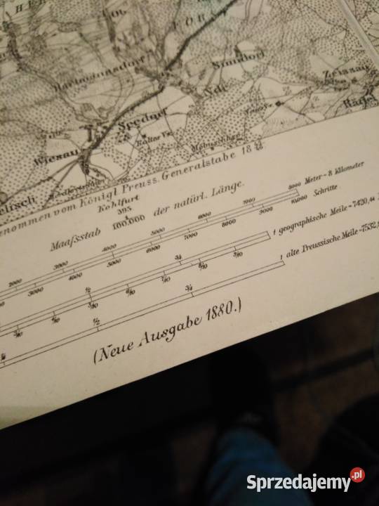 Mapa poniemiecka miasta Żary Sorau Rok wydania 1880 lubuskie sprzedam