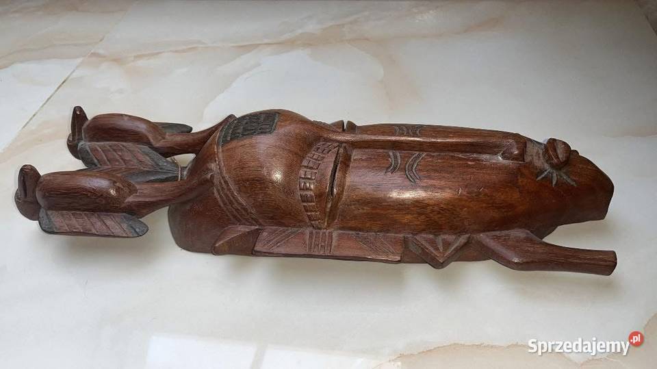 Afrykańska rzeźba maska głowa Wykonana z jednego