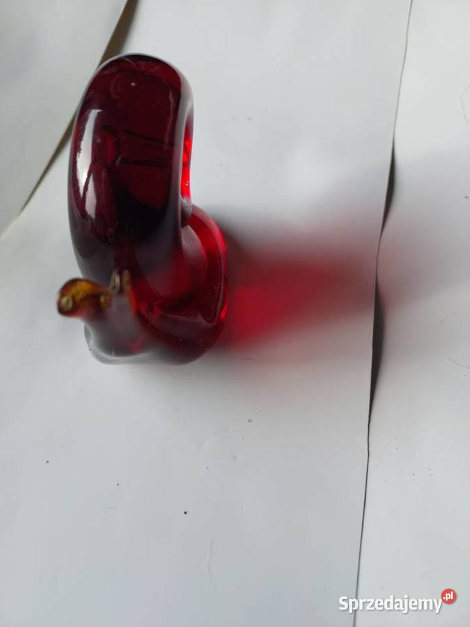 Ślimak szkło czerwone PRL Wrocław