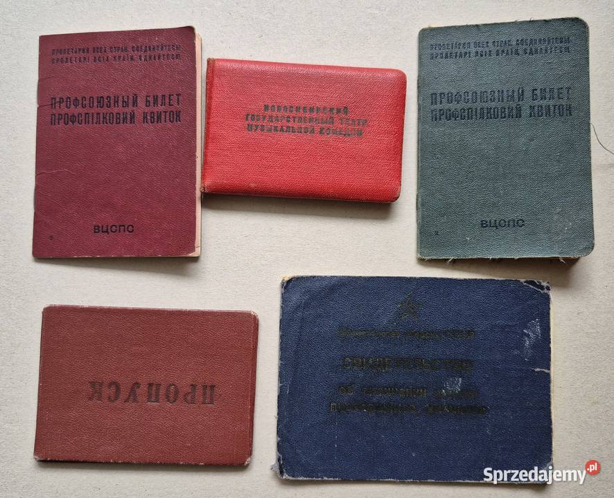 Zestaw radzieckich dokumentów ZSRR wojsko teatr Wrocław