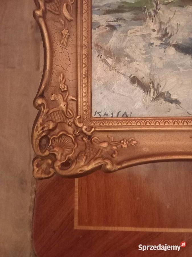 Obraz olejny zimowy pejzaż Malarstwo Warszawa sprzedam