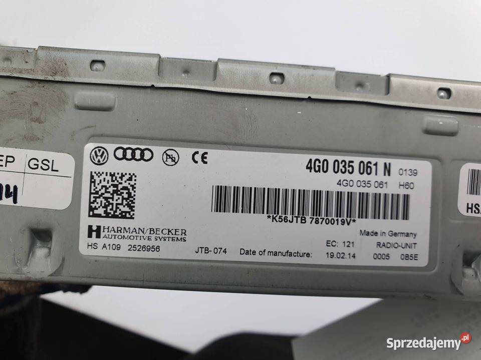 RADIO AUDI A8 L D4 4G0035061N Lipno