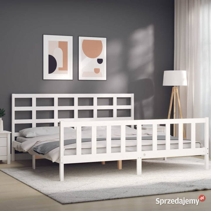 Łóżko bez materaca białe lite drewno sosnowe 100cm Meble