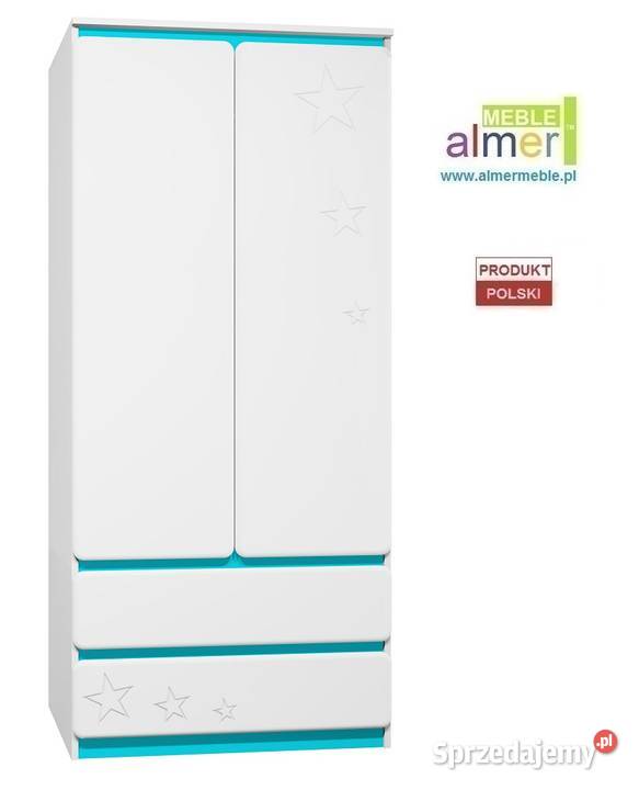 szafa dziecięca biała STARS MDF C21 90x55 w200 Meble wielkopolskie