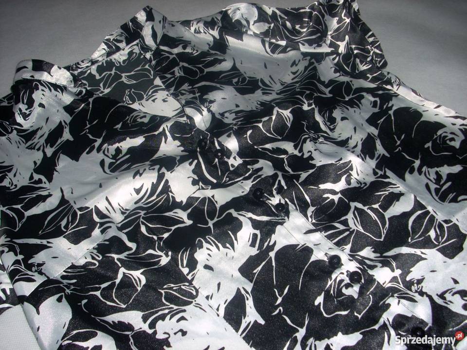 ELEGANCKA bluzka koszula Satyna stójka 42 44