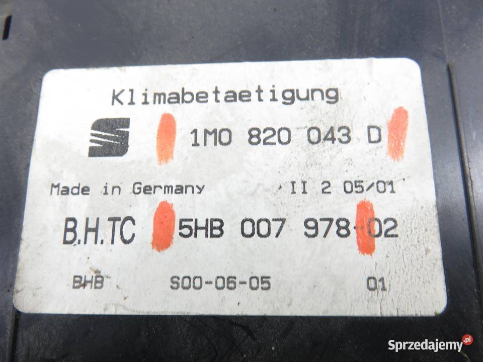KLIMATRONIK SEAT LEON I 1M1 1M0820043D 5HB007978 osobowe