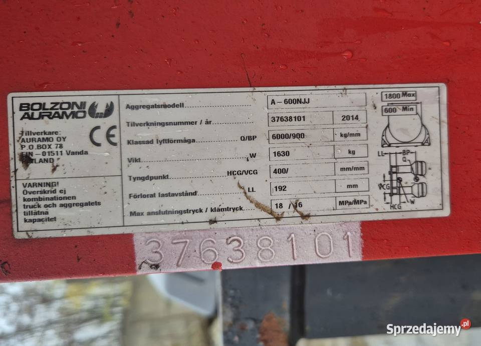 Chwytak ścisk do bel papieru 6000 x 900 średnic Rybnik