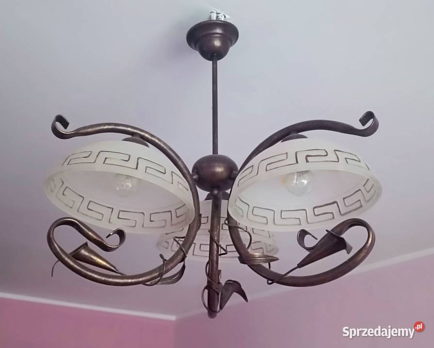 Żyrandol salonowy kinkiet ścienny 1 2 klosze w małopolskie Kraków sprzedam