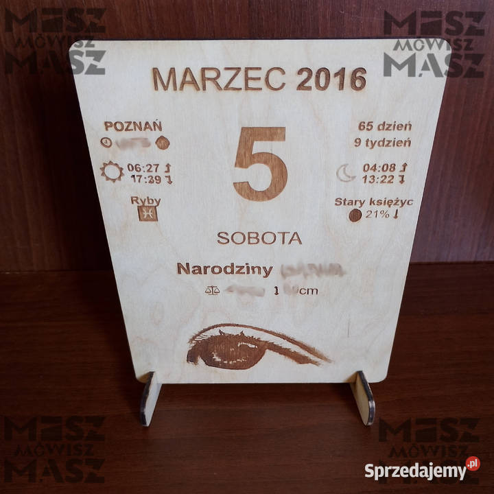 Karta z kalendarza Urodziny Witaj na świecie wielkopolskie