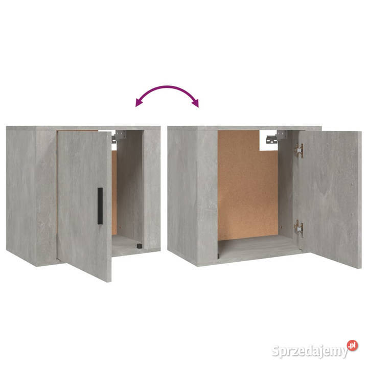 Wisząca szafka nocna szarość betonu 50x30x47
