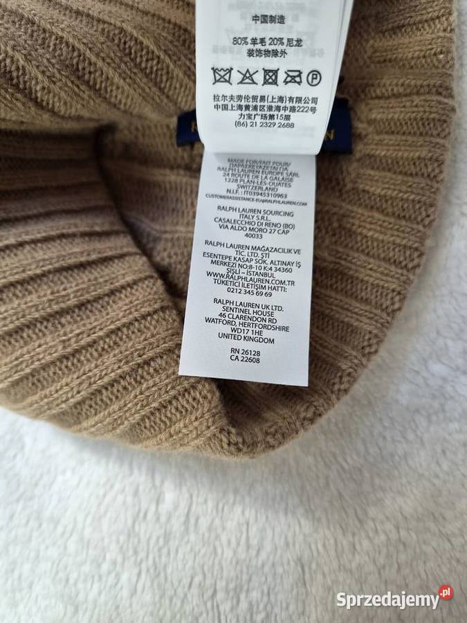 Nowa brązowa czapka bawełniana Polo Ralph Lauren małopolskie Bibice
