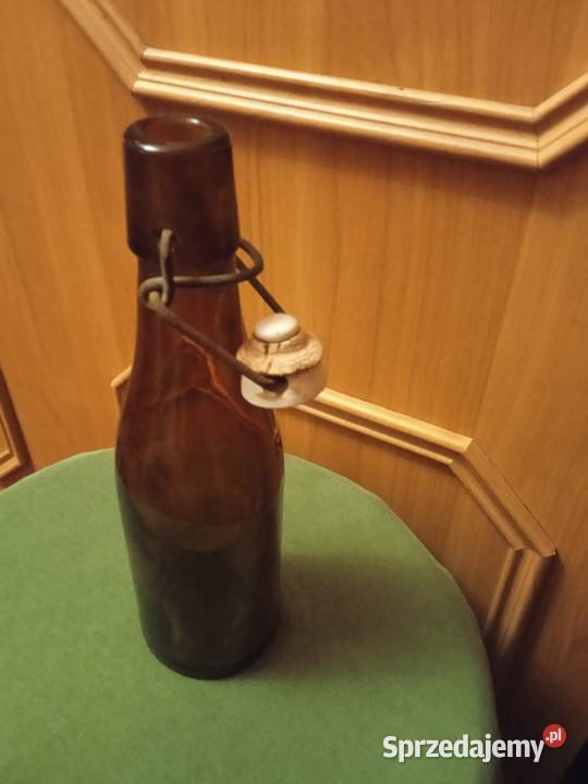 Butelka piwa z porcelanką 03 l PRL Birofilistyka Birofilistyka Koźminek