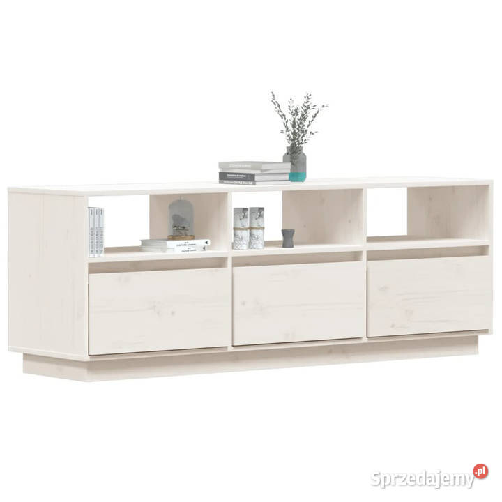 Szafka pod telewizor biała 140x37x50 lite drewno Warszawa