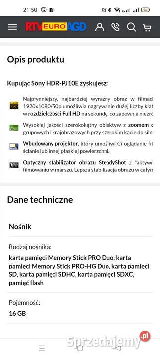 Cyfrowa camera HDR PG10E