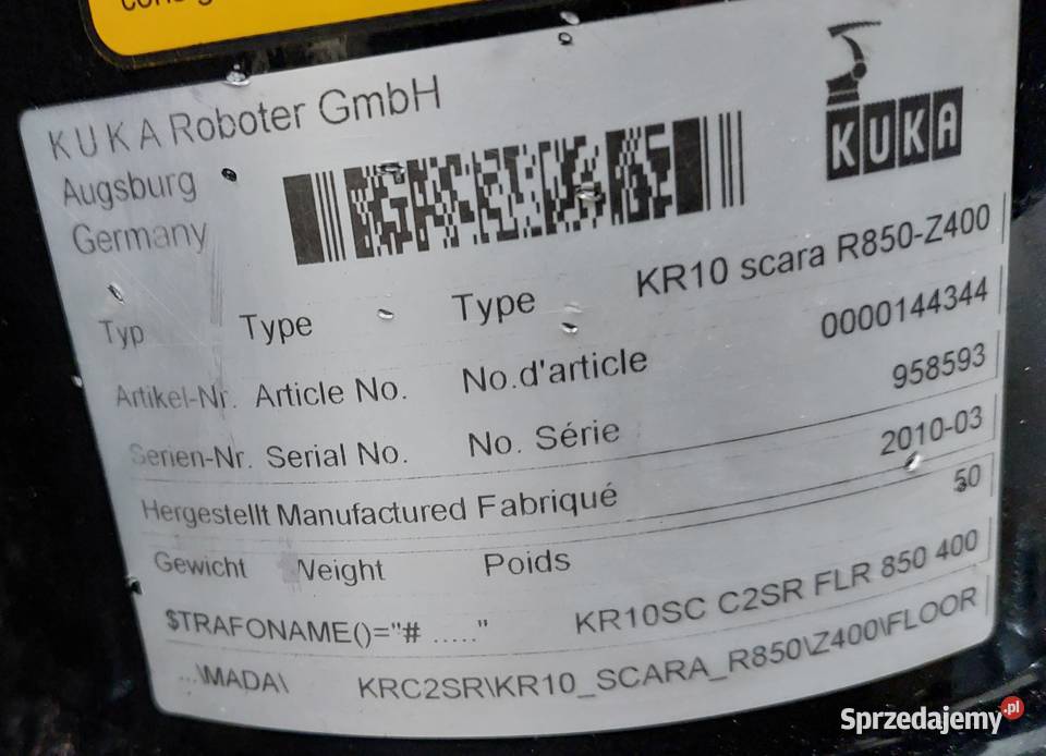 KUKA SCARA KR10 R850Z400 Sterowanie KR C2 ABB lubuskie Gorzów Wielkopolski