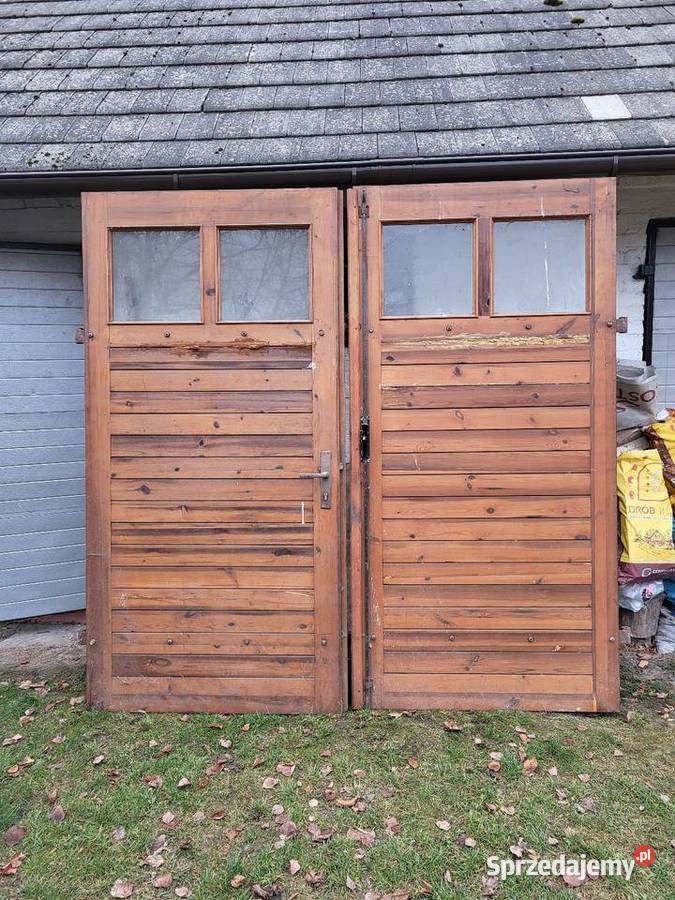 Drzwi używane drewniane garażowe wejściowe Rędziny