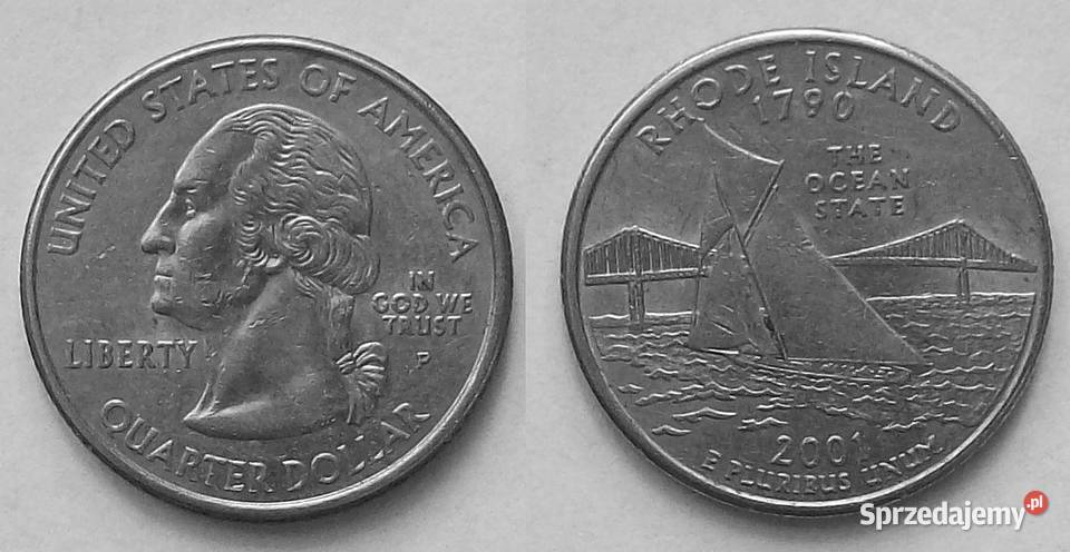 USA 25 centów stan Rhode Island znak menniczy P Leźnica Wielka