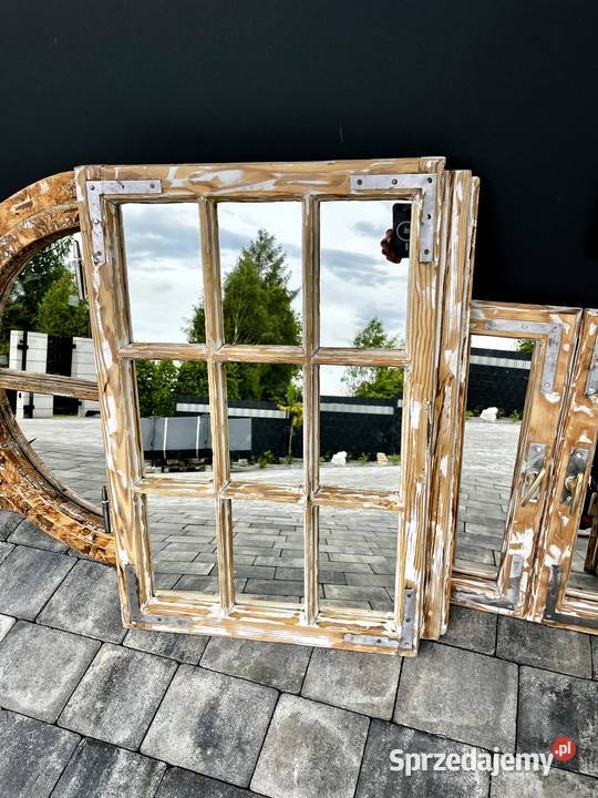Lustro Stare okno rama okienna retro loft lustro małopolskie sprzedam